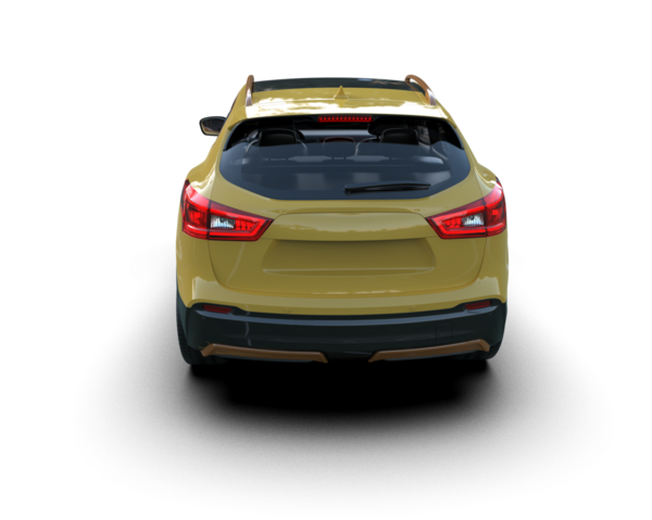 modern sarı araba arka görünümü