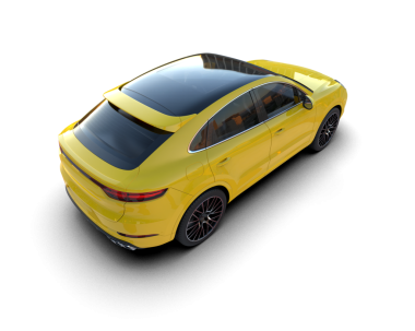 Arka planda modern bir araba. 3 Boyutlu Hazırlama