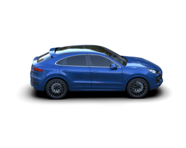 Beyaz arka planda mavi bir araba. 3d oluşturma.