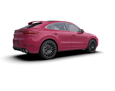 pembe modern araba siyah arkaplanda izole edilmiş.