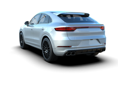 Lüks SUv, kırpma yolu olan gri bir arkaplanda izole edildi.