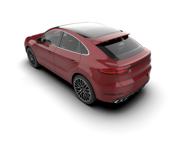 Modern araba arka planda izole edilmiş. 3D görüntüleme - illüstrasyon