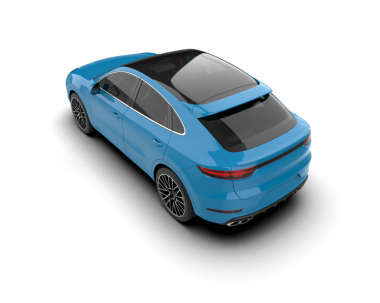 mavi modern araba - yan görünüm