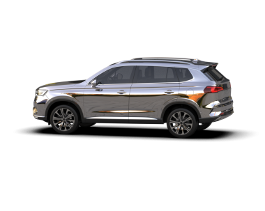 Arka planda izole edilmiş gerçekçi bir SUV aracı. 3D görüntüleme - illüstrasyon.