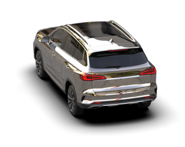 Modern araba arka planda izole edilmiş. 3D görüntüleme - illüstrasyon