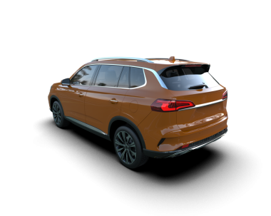 Stüdyo ortamında markasız bir SUV 'un 3 boyutlu çizimi