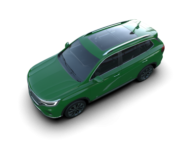 Siyah arka planda modern yeşil bir araba. 3d oluşturma
