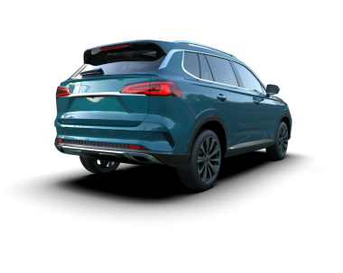 SUV beyaz yolda izole edildi. 3d oluşturma