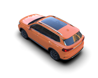 Modern araba arka planda izole edilmiş. 3D görüntüleme - illüstrasyon