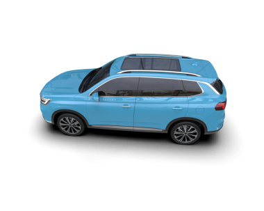 mavi SUv beyaz arkaplanda izole edildi