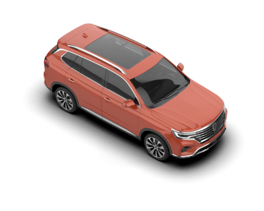 Üç boyutlu modern araba, beyaz izole edilmiş bir arkaplanda.