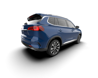 Gri arka planda gölgeli modern lüks SUV.