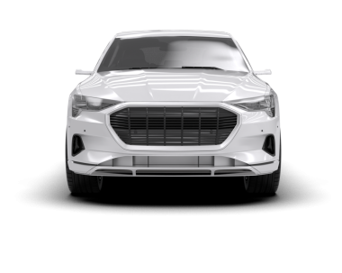 Beyaz araba siyah arka planda izole edilmiş. 3d oluşturma