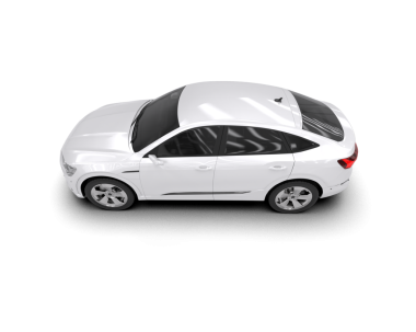 beyaz arkaplanda izole edilmiş bir araba