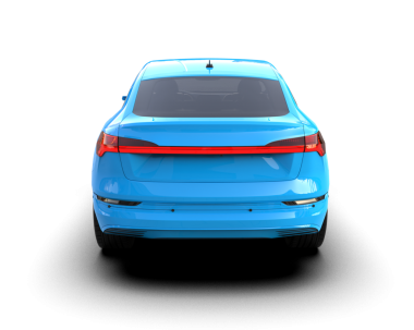 mavi lüks araba - ön manzara.