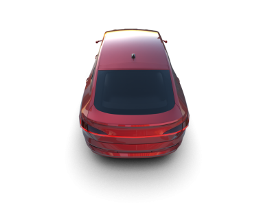 Beyaz arka planda izole edilmiş kırmızı lüks araba.
