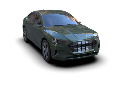 Stüdyoda izole edilmiş siyah bir arka planda 3 boyutlu bir araba.