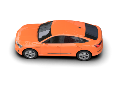 turuncu araba beyaz arkaplanda izole edilmiş