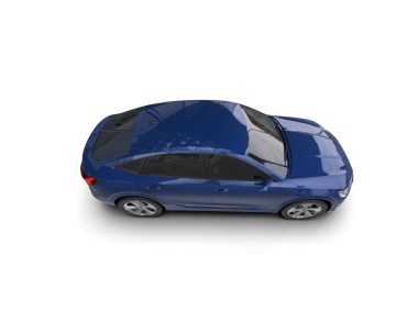 mavi modern araba beyaz arka planda izole edilmiş.