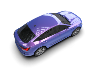 Siyah arkaplanda 3D render araba