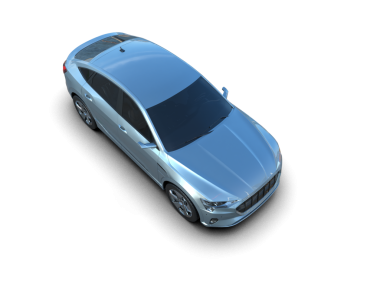 mavi modern araba beyaz üzerine izole edilmiş.