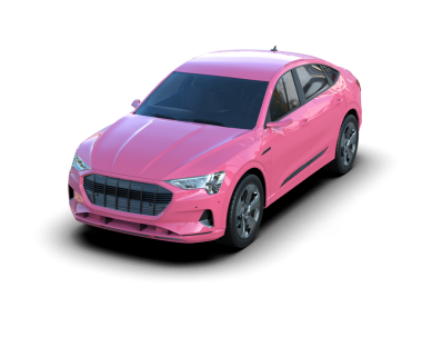 Siyah arka planda pembe bir araba.