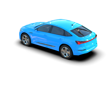 Beyaz arka planda mavi spor araba 3 boyutlu görüntüleme