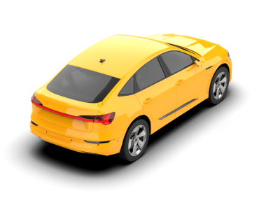 sarı modern araba beyaz arkaplan üzerinde izole