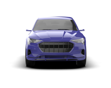 Gri izole arka planda modern mavi araba. 3 Boyutlu Hazırlama