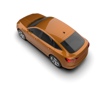 turuncu spor araba - üst görünüm