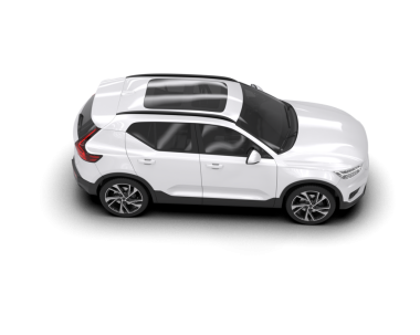 Siyah arka planda beyaz SUV arabası