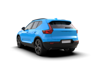 Modern mavi araba. 3d oluşturma