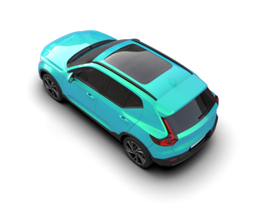 Yeşil arka planı olan bir araba..