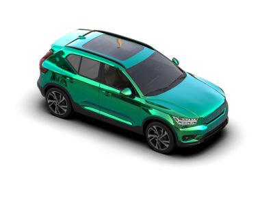 Siyah arka planda modern bir araba. 3d oluşturma