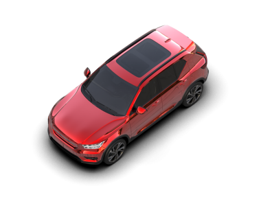 Kırmızı araba gri arka planda izole edildi. 3d illüstrasyon