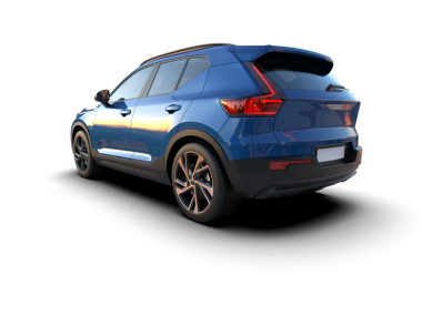 Karanlık bir geçmişi olan modern bir araba. 3d oluşturma.