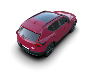 kırmızı SUv beyaz arkaplanda izole edildi.