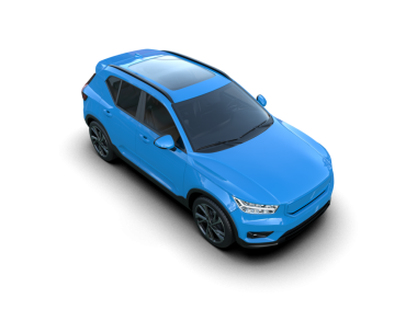 Beyaz arka planda bir araba. Mavi arka planda bir araba. 3d oluşturma.