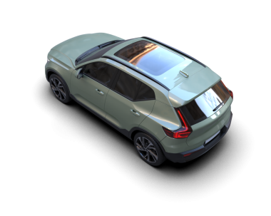 Gri arkaplanda izole edilmiş 3 boyutlu bir SUV çizimi.