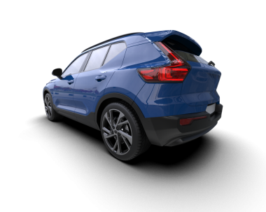 Beyaz stüdyo arka planında 3 boyutlu, daha az jenerik bir SUV araba görüntüsü.