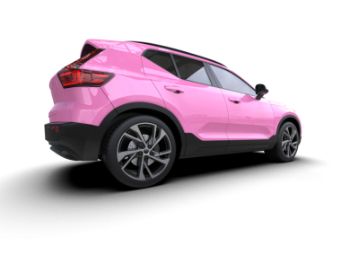 Pembe cip arka planda izole edildi. 3d oluşturma