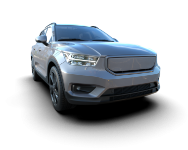 Siyah arka planda bir araba. 3d oluşturma