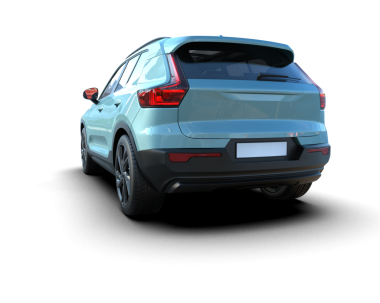 Siyah arkaplan üzerinde modern mavi SUv 3D görüntüleme