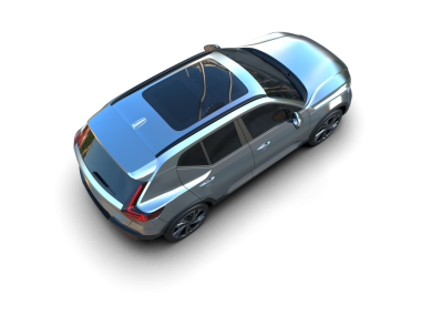 Siyah arka planı olan 3 boyutlu bir araba.