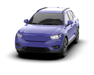 Beyaz arka planda modern mavi bir geçiş aracı. 3d oluşturma