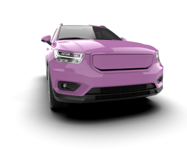 Pembe araba arka planda izole edildi