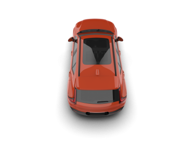 Beyaz izole edilmiş arka planda kırmızı araba