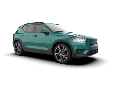 gerçekçi modern araba. Ön görünüm beyaz bir arkaplanda izole edildi