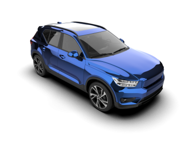 Modern araba arka planda izole edilmiş. 3D görüntüleme - 3D