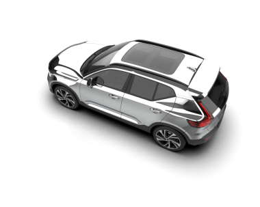 Arka planda izole edilmiş gerçekçi bir SUV aracı. 3D görüntüleme - illüstrasyon